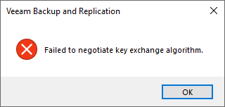 Failed to negotiate key exchange algorithm