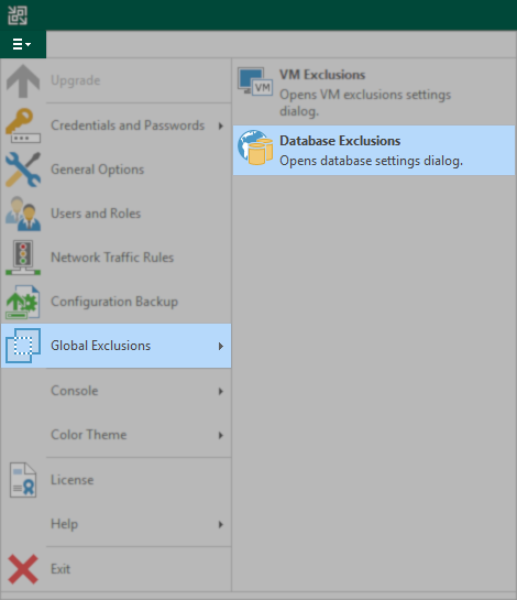 DB Exclusions