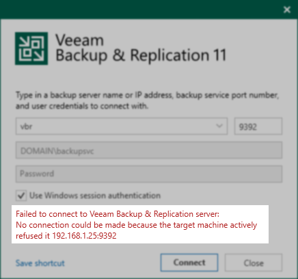 Example of error