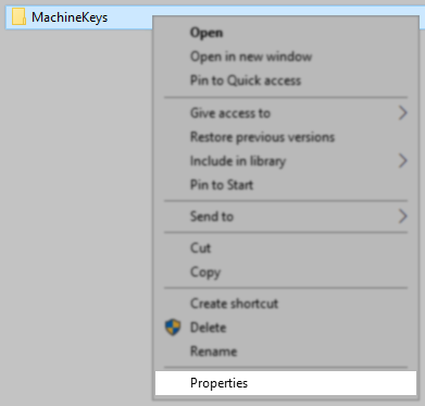 MachineKeys Propties
