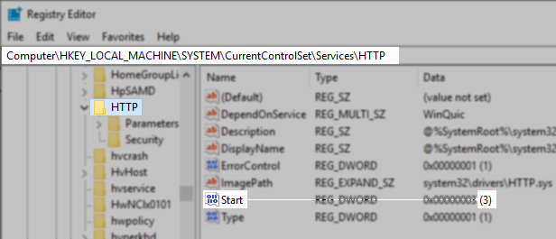 HTTP set to 3