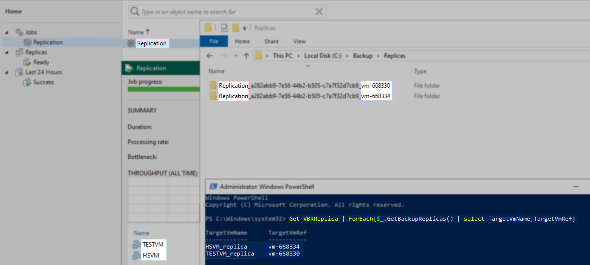 Identifying replica metadata folders for vSphere job