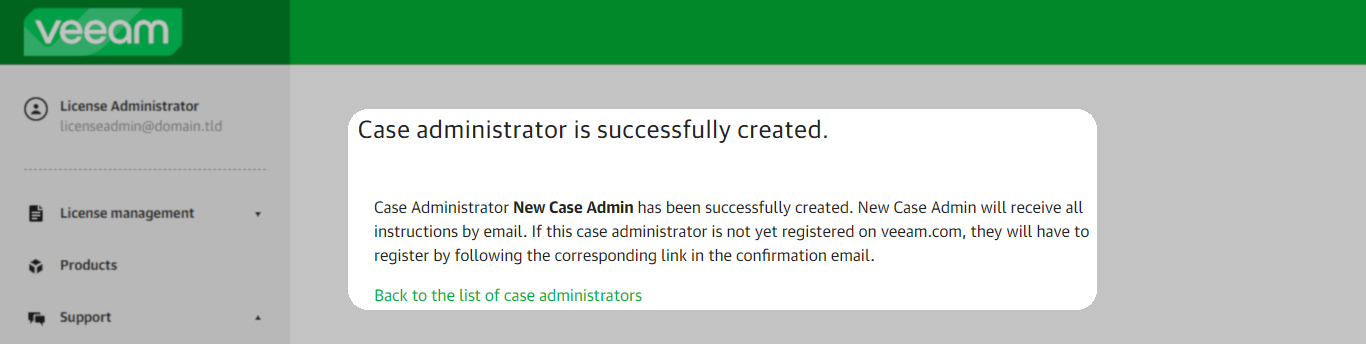 Admin Creation Complete