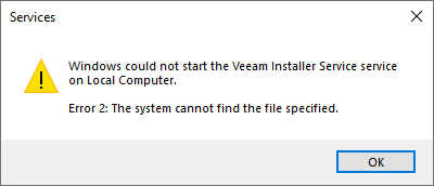 Service Start Failure