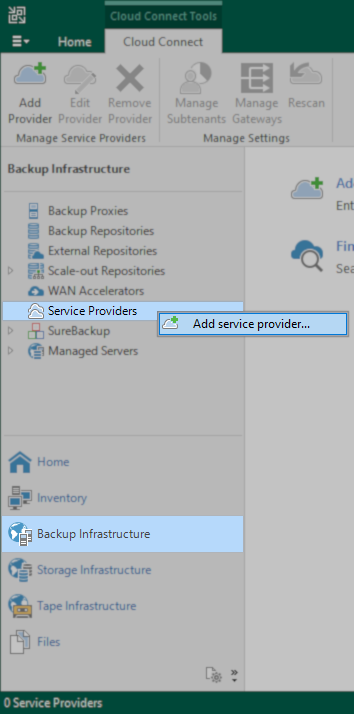 Add Service Provider