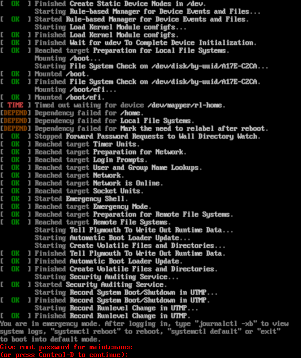 root fail