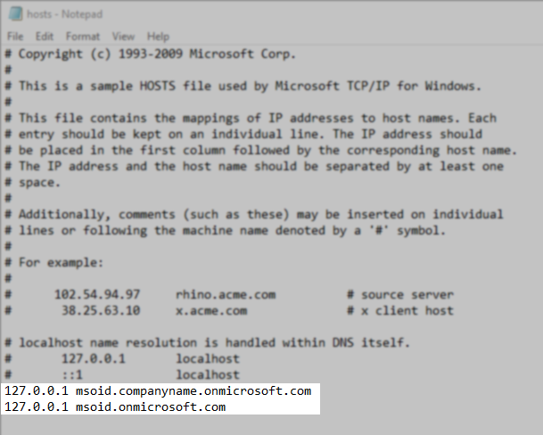 hosts file