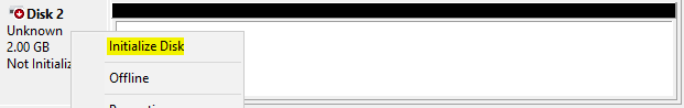 Initialize disk