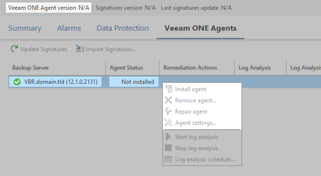 VONE Agent Wrong Mode