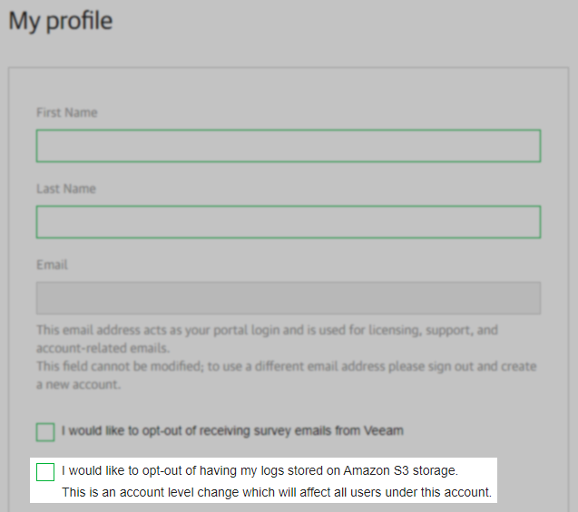 Optout option in profile page