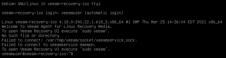 veeamservice start at boot failure