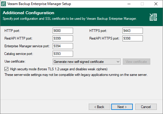  Backup Enterprise Manager Port Config
