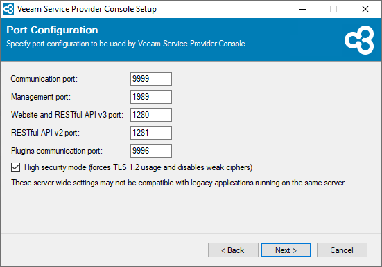VSPC Port Config