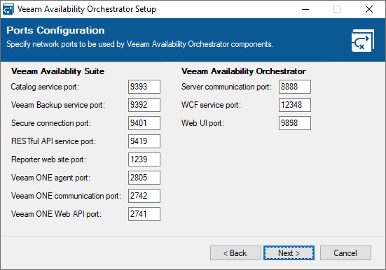 VAO Port Config