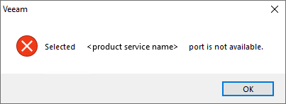 port is not available example