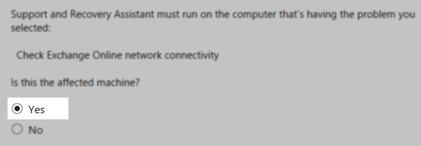 Confirm running on affected machine
