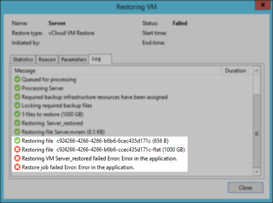 Example of error