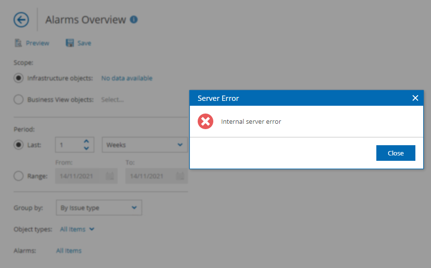 Internal Server Error