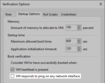 screenshot showing where the ping test option is located