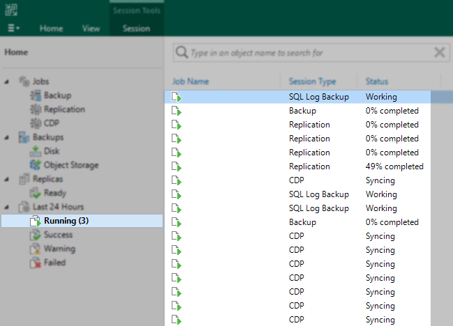 Example where it states 3 tasks are running but the list shows far more than that.