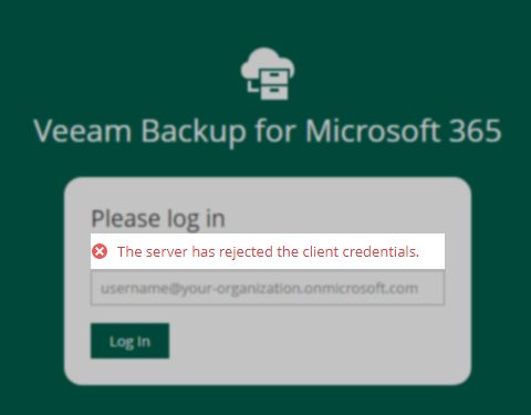 screenshot of error