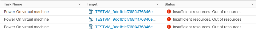 Error: Insufficient resources. (Out of resources)