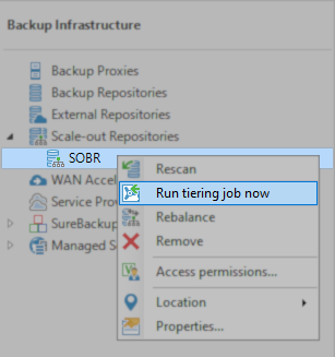 Run tiering job
