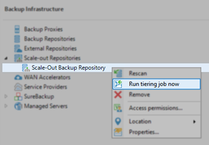 Run tiering job