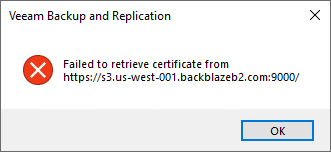 S3 Compatible failed to retrieve
