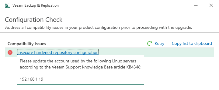 Config Check Error