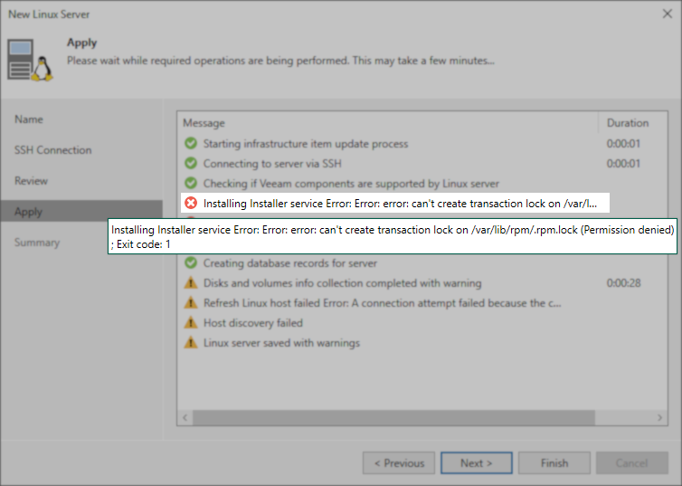 Installer Install Fail