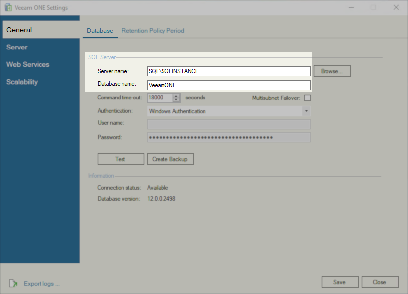 Veeam ONE Settings