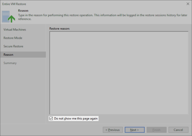 Restore reason hide