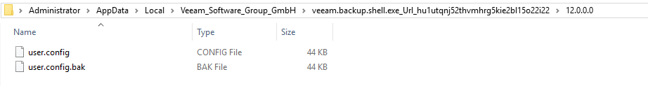 user.config example