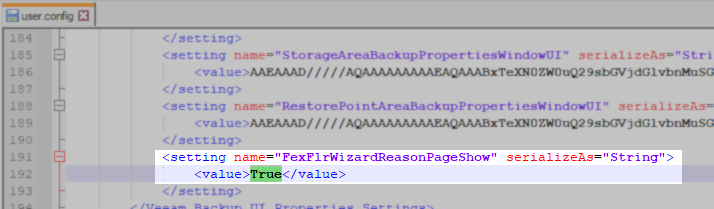 Restore hidden reason tab
