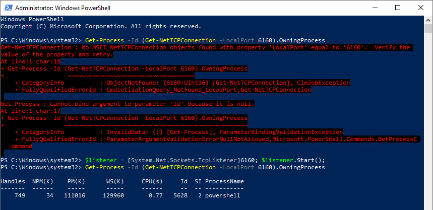 Listener Start Example