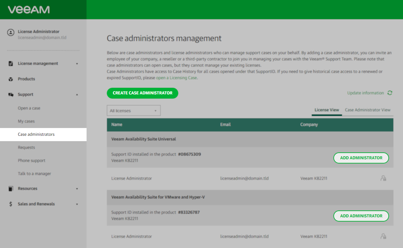 Add Case Admin