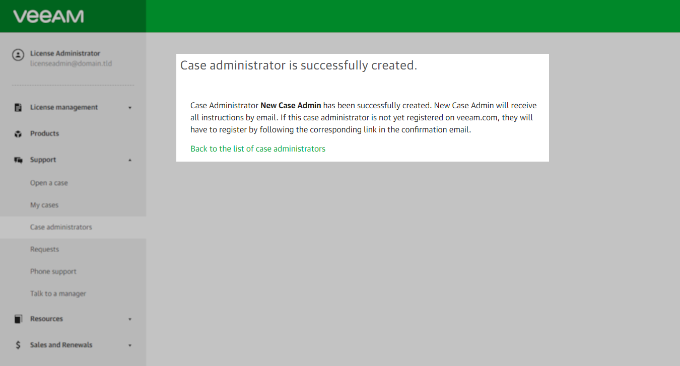 Admin Creation Complete