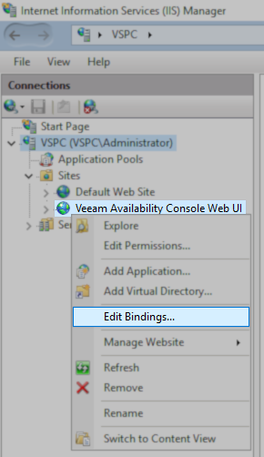 Edit Bindings VSPC