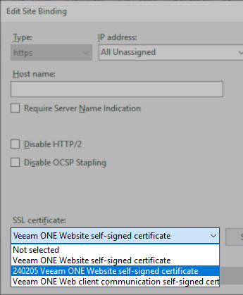 select new cert