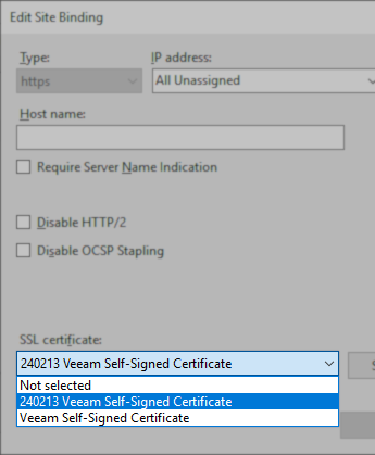 select new cert