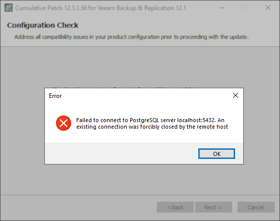Failed to connect error