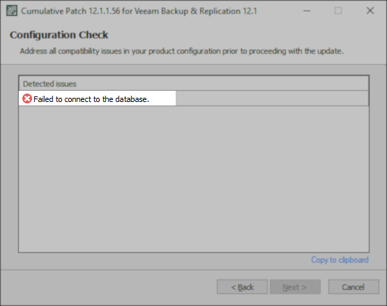 Config Check Fail