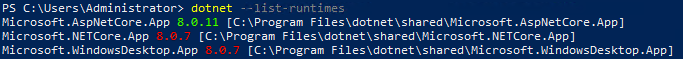 mismatched runtime versions