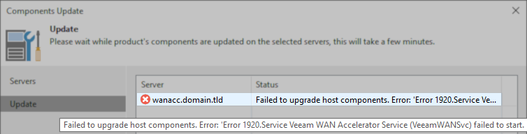 KB4571 Failed To Upgrade Host Components Error 1920 Service Veeam WAN kb4571-failed-to-upgrade-host-components-error-1920-service-veeam-wan