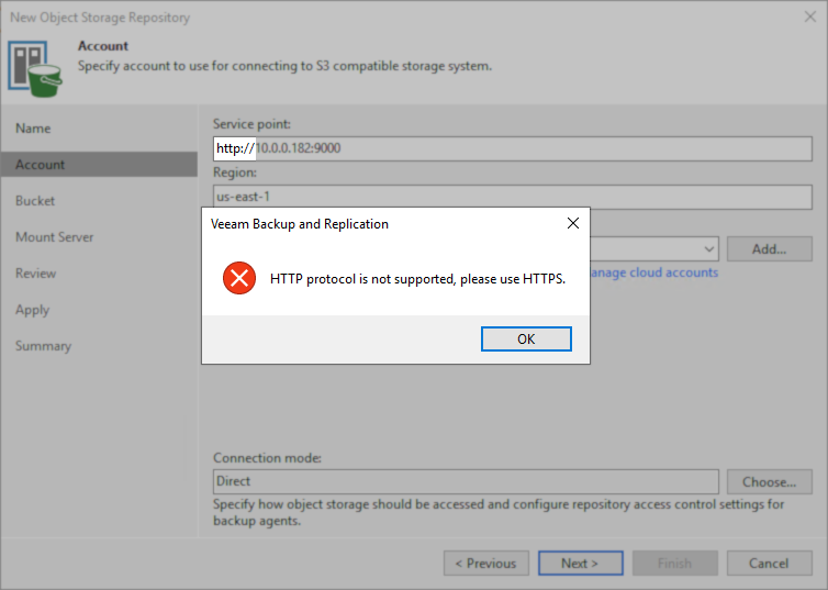 HTTP not supported