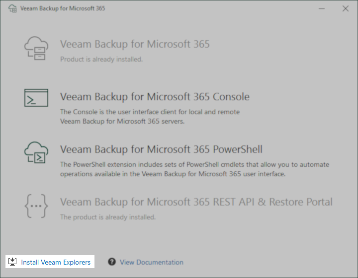 VB365 Explorers Install
