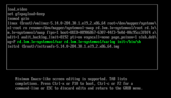 grub config