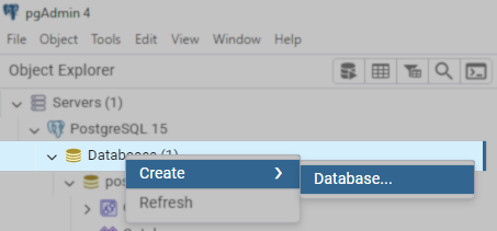 create new database