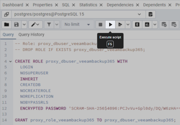 recreate proxy user
